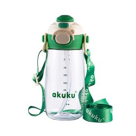 AKUKU 2in1 gyerek kulacs válpánttal 480 ml - zöld