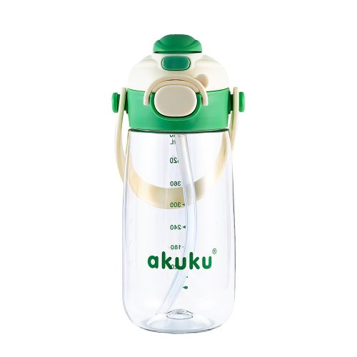 AKUKU 2in1 gyerek kulacs válpánttal 480 ml - zöld