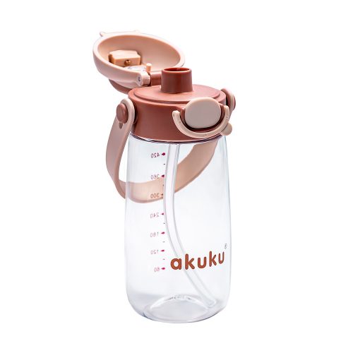 AKUKU 2in1 gyerek kulacs válpánttal 480 ml - cappuchino